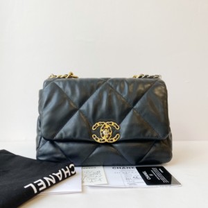 Sra. Chanel bolso de hombro Chanel Chanel oro negro 19bag modelo clásico de moneda fuerte peque?a