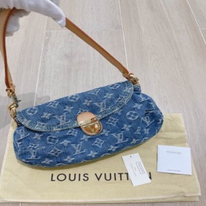 Sra. Louis Vuitton bolso de hombro LV denim bolso de axila vaquero