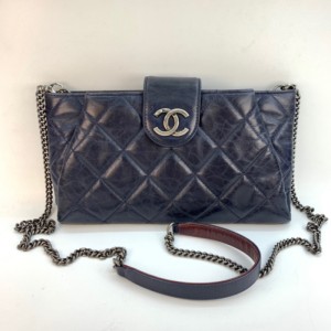 Bolso de hombro de la Sra. Chanel bolso de hombro azul