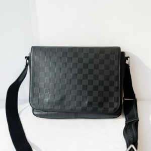 Sra. Louis Vuitton bolso de hombro LV bolso de hombre bolso de hombro bolso de hombro gris y negro tablero de ajedrez con líneas oscuras