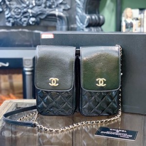 シャネルレディースショルダーバッグChanelオイルワックスレザーダブルスターショルダーバッグ