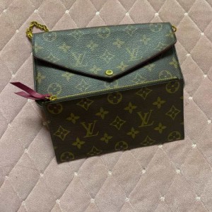 Louis Vuitton bolso de hombro LV triple en cadena bolso de flores antiguas