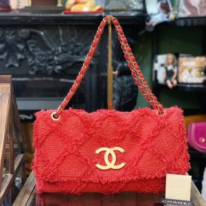 Sra. Chanel bolso de hombro Chanel red Gold lingge Mao doble C bolso de cadena grande