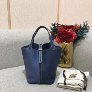 Bolso de dama Hermes 18 piedras preciosas azules y azules