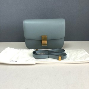  Celine Classic Box bolso de hombro medio azul