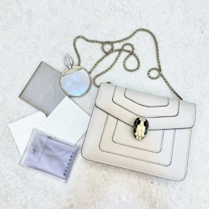  Bulgari serpenti forever bolso de hombro peque?o blanco