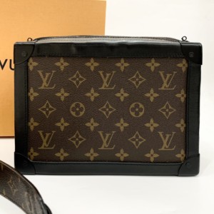 Louis Vuitton bolso de hombro LV soft trunk edición limitada bolso de caja blanda de flores negras