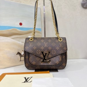 Sra. Louis Vuitton bolso de hombro Passy Brown Old Flower New cartero bolso de hombro