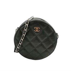 Chanel Round Round cake Pack bolso hombro único 2020 mini (12 * 5 * 12) negro