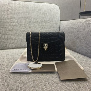  Bulgari serpenti forever bolso de hombro peque?o negro