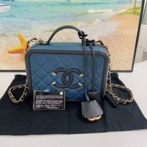 Bolso de hombro de mujer Chanel  bolso de Cámara de hombro de piel de vaca de la serie Chanel Vanity Case