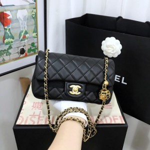 Sra. chanel, bolsos de hombro, nueces mini Golden Pearl