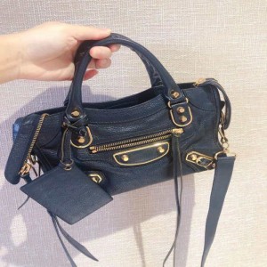 Bolso balenciaga balenciaga balenciaga Blue Gold mini City bolso de locomotora balenciaga