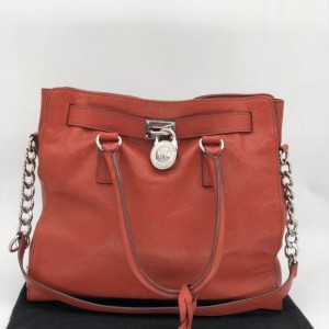 Sra. Mike cols bolso de hombro MK cuero de vaca de grano rojo bolso de hombro