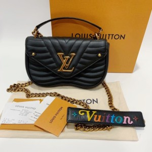 Sra. Louis Vuitton bolso de hombro New Wave trompeta bolso de melocotón de oro negro bolso de hombro