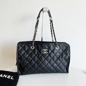 Bolso de mujer Chanel bolso de hombro Chanel French Rivera bolso de compras de piel de vaca de litchi bolso de hombro