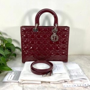 Bolso de Lady Dior rojo trompeta