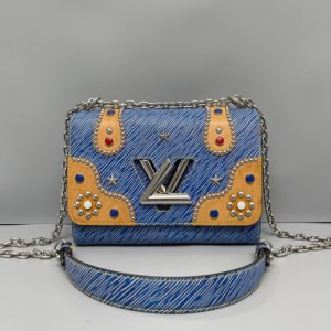 Louis Vuitton bolso de hombro Twist mediano limitado liuding Blue bolso de hombro único