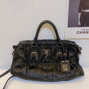 Bolso de hombro Prada bolso plegable de plata negra bolso de hombro