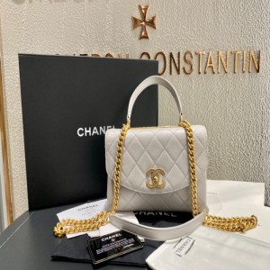 Sra. Chanel bolso de hombro Trendy CC oro gris