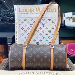 Bolso de hombro de la Sra. Louis Vuitton LV bolso moderno de piel amarilla antigua Babylon 30