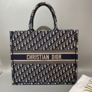 Bolso de la Sra. Dior libro tote clásico bolso grande de lona de flores antiguas