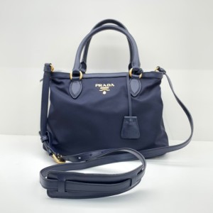 Bolso de hombro de la Sra. prada, bolso de hombro de hardware dorado azul de medianoche