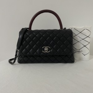 Bolso de hombro de la Sra. Chanel Coco handle caviar medio bolso de hombro