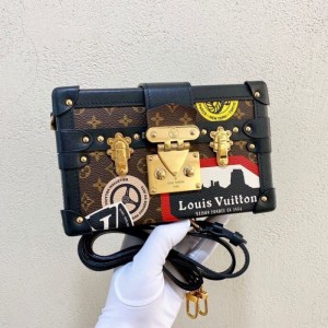 Sra. Louis Vuitton bolso de hombro LV bolso de caja de insignia de flores antiguas limitado