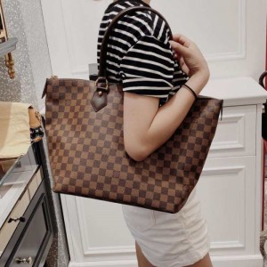 Sra. Louis Vuitton bolsos para un hombro bolsos para un tablero de ajedrez marrón bolsos para un solo hombro