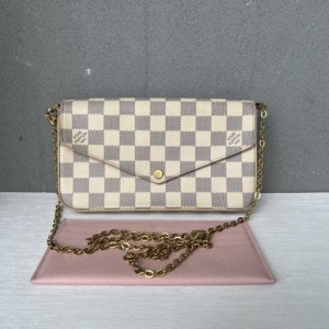 Sra. Louis Vuitton bolso de hombro Louis Vuitton bolso de mujer de tres en uno en el tablero de ajedrez blanco