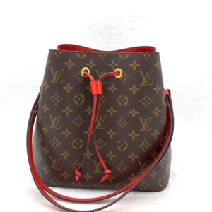 Sra. Louis Vuitton bolso de hombro, bolso de cubo Interior rojo de flores viejas