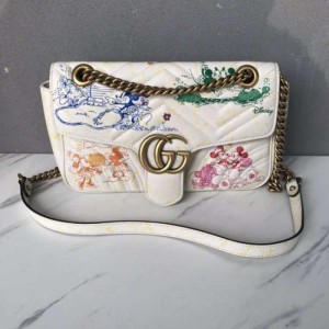 Bolso de hombro de la Sra. Gucci Gucci Gucci marmont26 bolso de mujer limitado de Mitch blanco