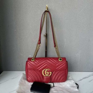 グッチレディースショルダーバッグGucciグッチレッドmarmont 26レディースバッグ