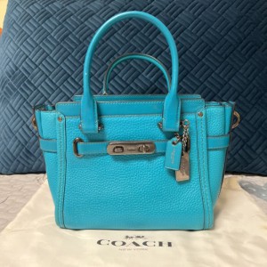 Sra. coach bolso de hombro Peacock Blue bolso de mano