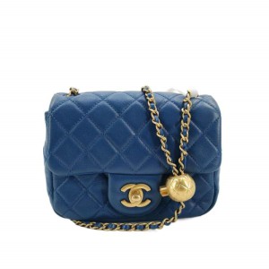 Chanel Classic flap bolso de hombro azul demonio de agua 2020 dorado