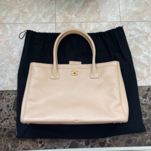 Bolso de la Sra. Chanel piel de vaca beige