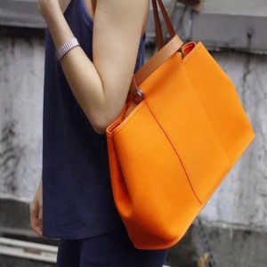 Bolso de hombro de mujer Hermes bolso de hombro de tela naranja Hermes carbag bolso de mano