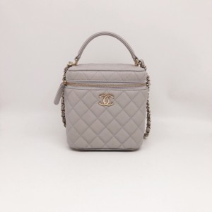 Bolso de hombro de la Sra. chanel, bolso gris peque?o