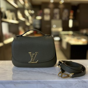 Sra. Louis Vuitton bolso de hombro LV aguacate verde piel de vaca hebilla de oro Vivienne