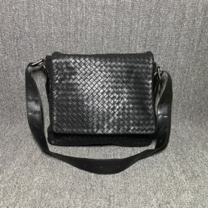 Bolso de hombro para hombres de la familia baodie BV baotiga bolso de hombro de cuero de vaca tejido negro