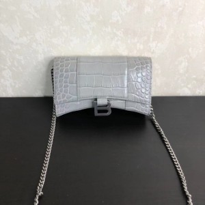  balenciaga Hourglass bolso de hombro gris peque?o