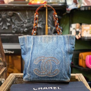 Bolso de la Sra. Chanel Chanel vaquero limitado Carey tote bolso de hombro