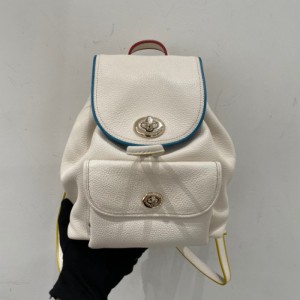 Bolso de hombro peque?o de piel de litchi blanca de coach