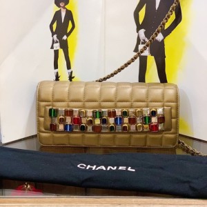 シャネルレディースショルダーバッグChanelゴールド瑠璃ビザンチンチェーンバッグ