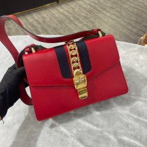 Sra. gucci, bolso de hombro, tama?o medio rojo