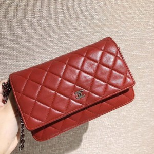 Sra. Louis Vuitton bolso de hombro Chanel clásico red Silver Rich WoC Chain bolso