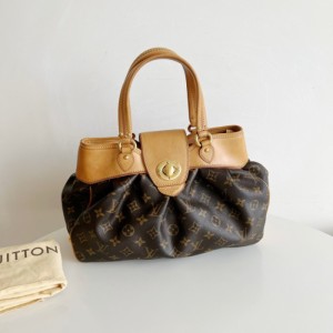 Bolso de la Sra. Louis Vuitton LV Louis Vuitton boetie bolso de frijoles dorados flores viejas