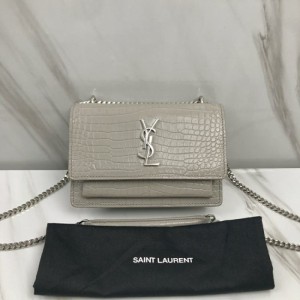  Yves Saint Laurent Sunset bolso de hombro gris peque?o