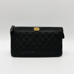 Sra. Chanel bolso  bolso de mano litchi de oro negro leboy abrochado bolso de mano de doble capa